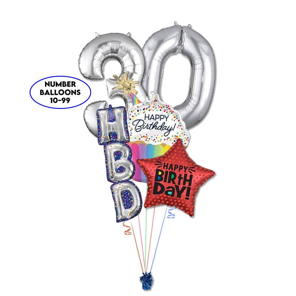 Birthday Wishes Bouquet with Numbers